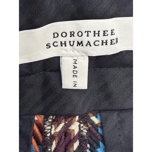 DOROTHEE SCHUMACHER Wide Leg Wool Blend Houndstooth Pants High Rise Size 1 - Picture 7 of 9